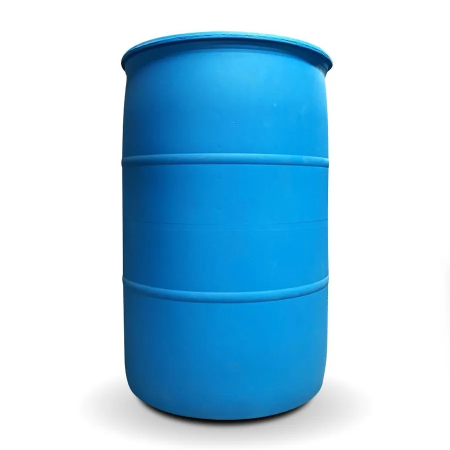 Tambo de Plástico Azul Cerrado de 220 litros con Doble Tapa